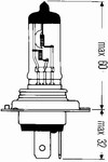 Auto��rovka Hella H4 24V 75/70W 525-281