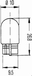 Auto��rovka Hella W5W 12V 5W 594-121